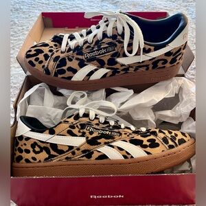 Reebok Women’s Club C Sneakers cheetah print